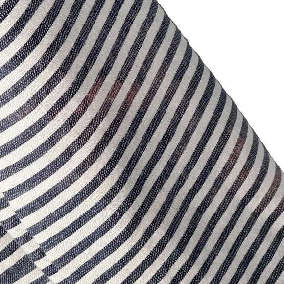 MADEWELL Striped One Button Blazer Navy Blue / White Size 0 Cotton Linen Blend - Picture 6 of 13